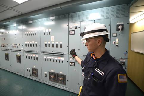 LTJG Thomas reviews electrical systems